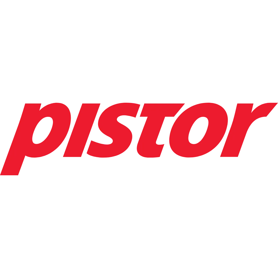 Logo von Pistor, Partner von Iline Organic Grosshandel Rotes Pistor-Logo auf weißem Hintergrund, Partner von Iline Organic im Bereich Grosshandel für Olivenöl
